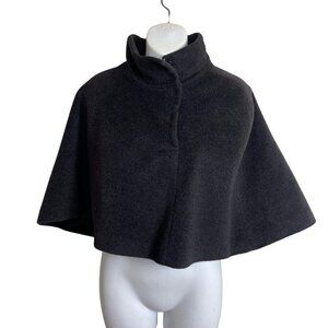 Theory Harlyn Size S‎ Gray Wool Blend Elegant Poncho Over the Shoulder Mock Neck